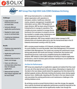 IMP Group Flies High With Solix EDMS Database Archiving