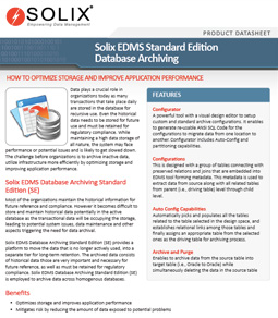 Solix Enterprise Data Management Suite Standard Edition Database Archiving